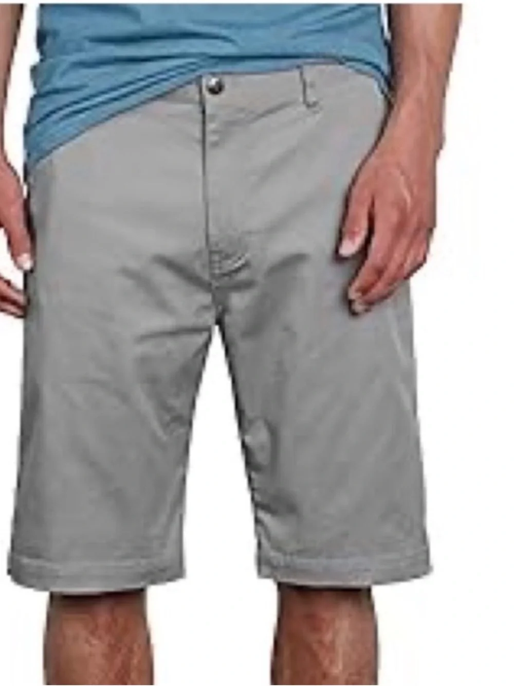 Volcom 40 Shorts VMonty Chino Stretch in Moonbeam Gray 22” pockets NWT